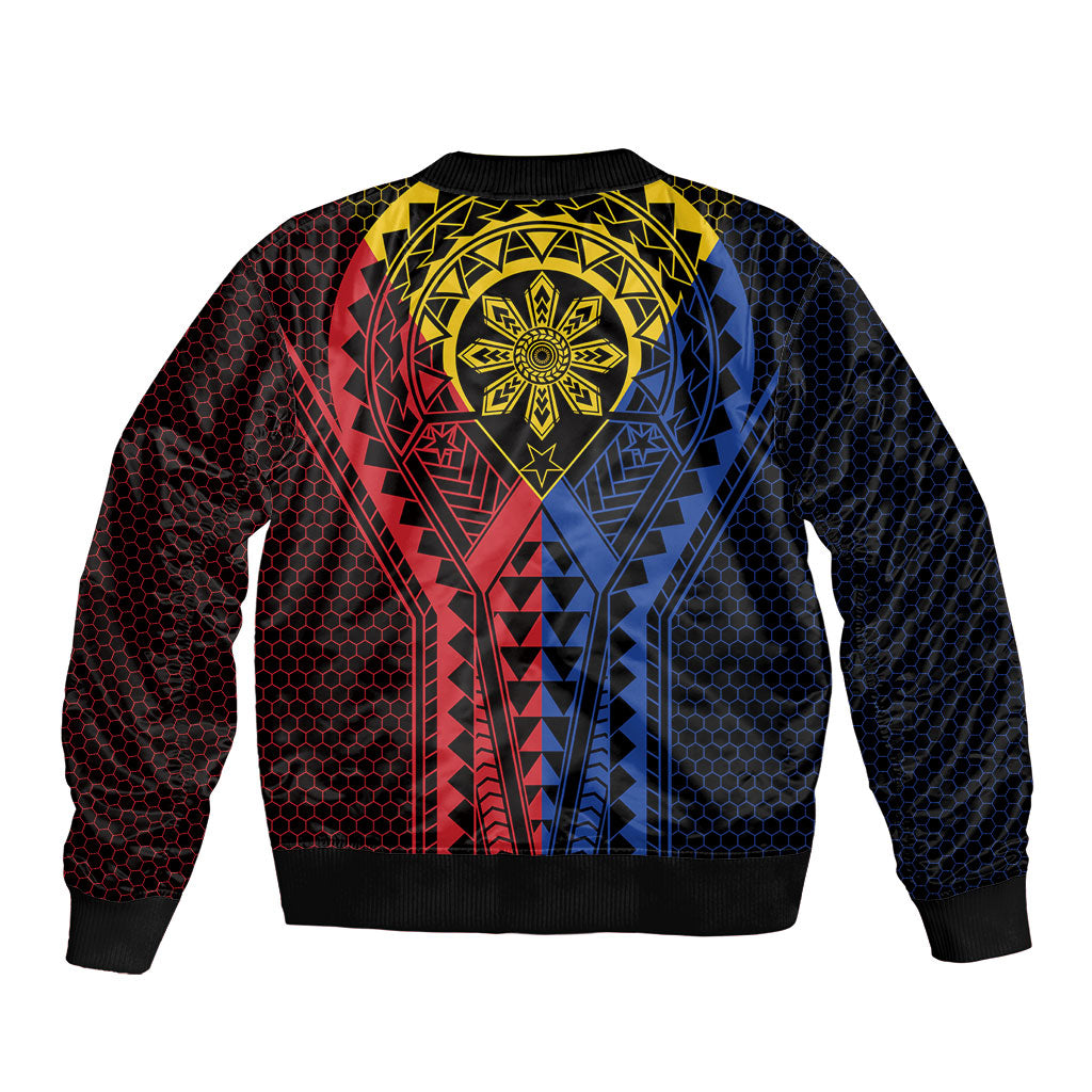 Philippines Batok Tribal Inspired Tattoo Bomber Jacket LT05 - Polynesian Pride
