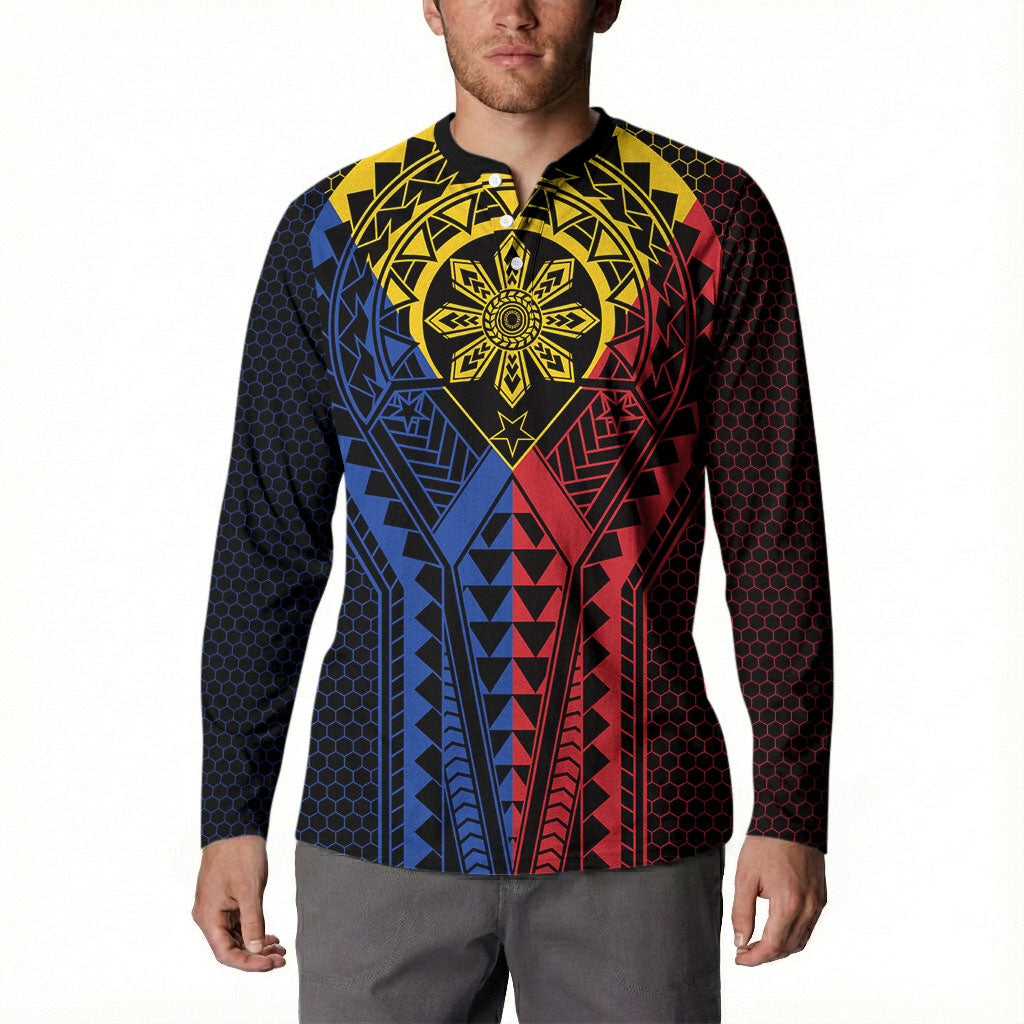 Philippines Batok Tribal Inspired Tattoo Button Sweatshirt LT05 - Polynesian Pride