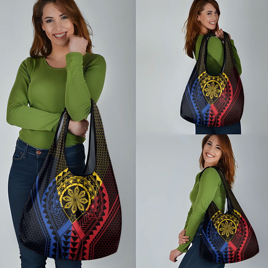 Philippines Batok Tribal Inspired Tattoo Grocery Bag LT05 - Polynesian Pride