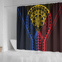 Philippines Batok Tribal Inspired Tattoo Shower Curtain LT05 - Polynesian Pride