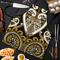 Aotearoa Ngai Te Rangi Apron Maori Tribal Pattern LT05 Gold - Polynesian Pride