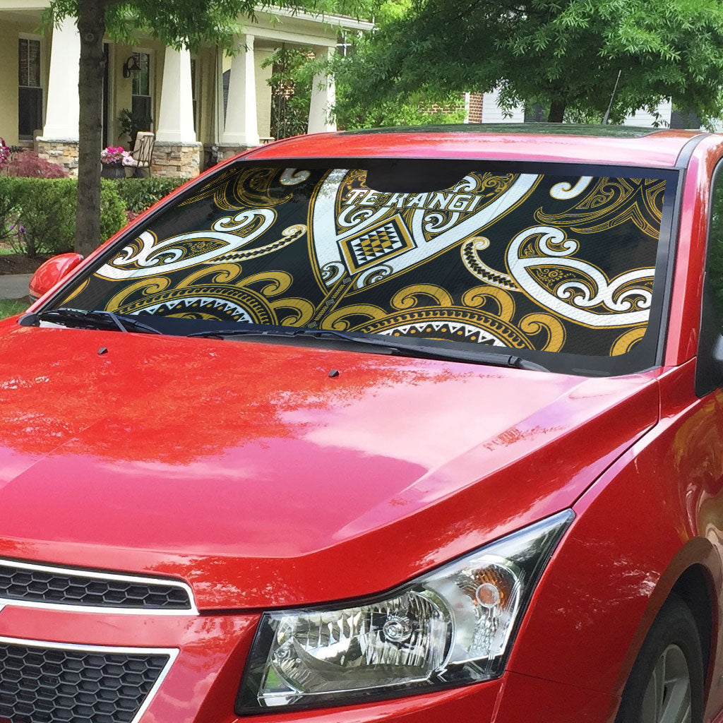 Aotearoa Ngai Te Rangi Auto Sun Shade Maori Tribal Pattern LT05 - Polynesian Pride