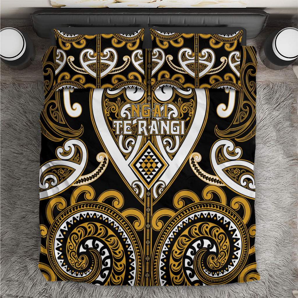 Aotearoa Ngai Te Rangi Bedding Set Maori Tribal Pattern LT05 Gold - Polynesian Pride