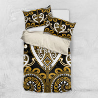 Aotearoa Ngai Te Rangi Bedding Set Maori Tribal Pattern LT05 US Twin 172cm x 218cm Gold - Polynesian Pride