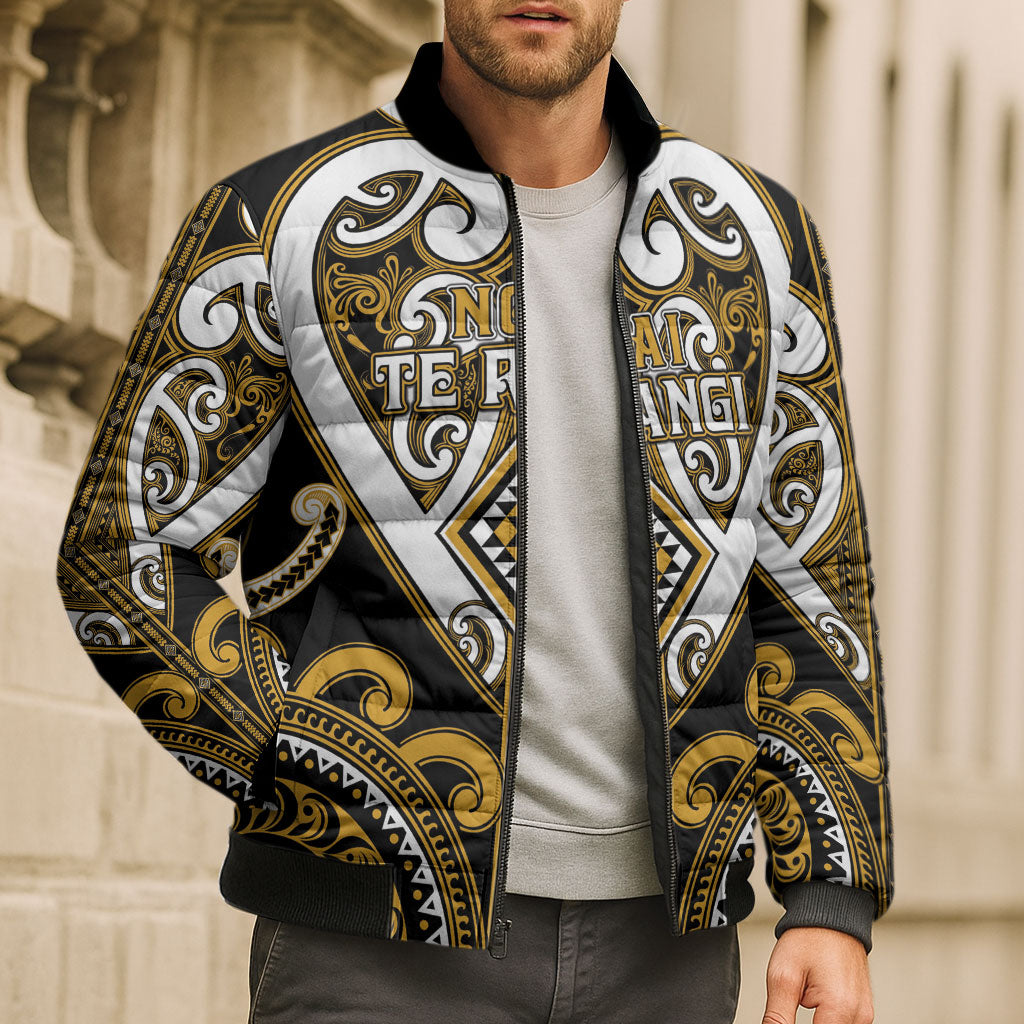 Custom Aotearoa Ngai Te Rangi Bomber Puffer Jacket Maori Tribal Pattern LT05 - Polynesian Pride