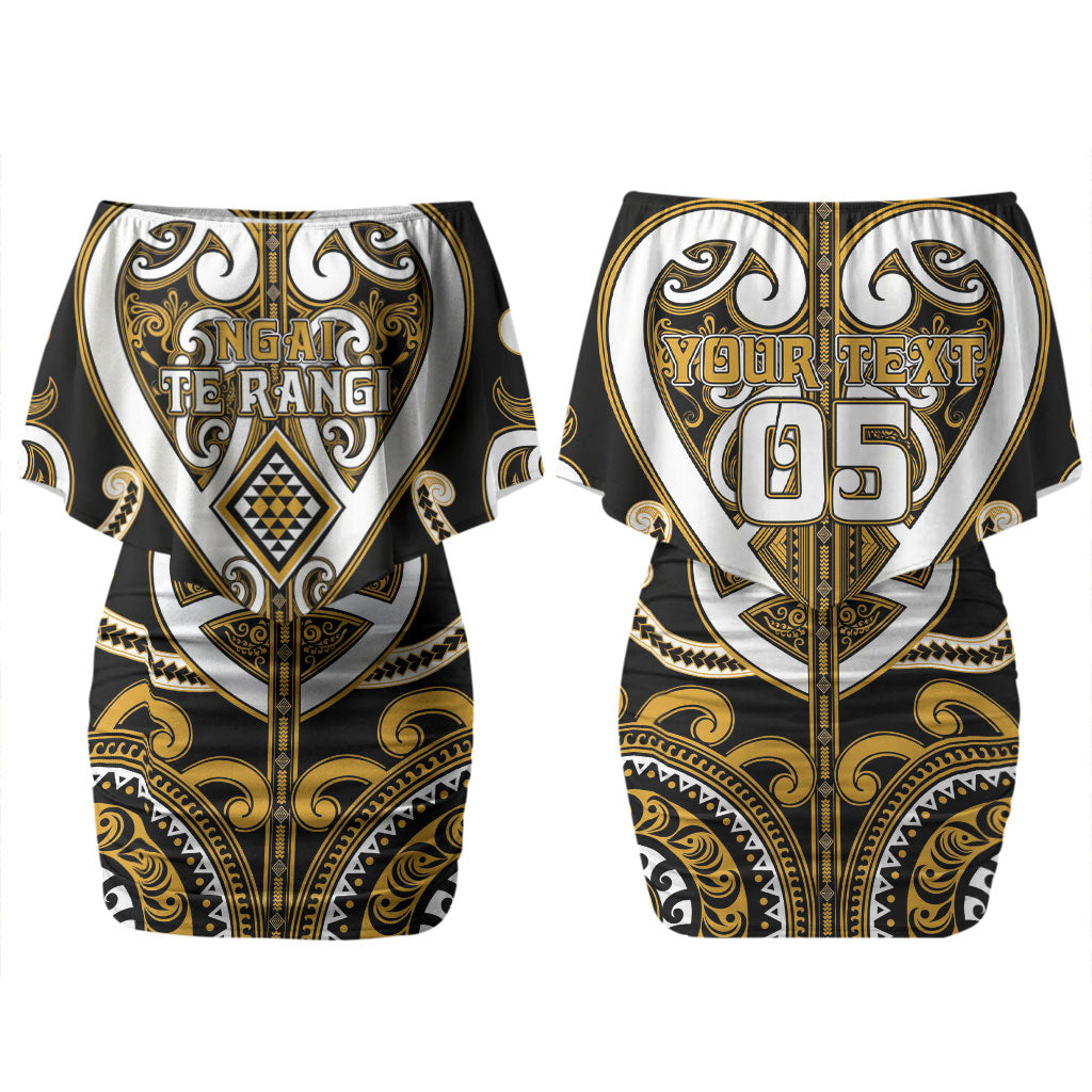 Custom Aotearoa Ngai Te Rangi Couples Matching Off Shoulder Short Dress and Hawaiian Shirt Maori Tribal Pattern LT05 - Polynesian Pride