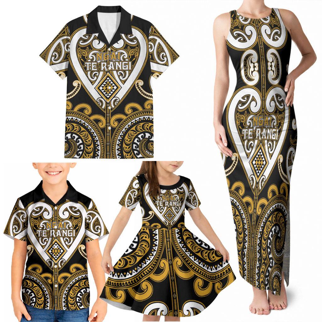 Custom Aotearoa Ngai Te Rangi Family Matching Tank Maxi Dress and Hawaiian Shirt Maori Tribal Pattern LT05 - Polynesian Pride