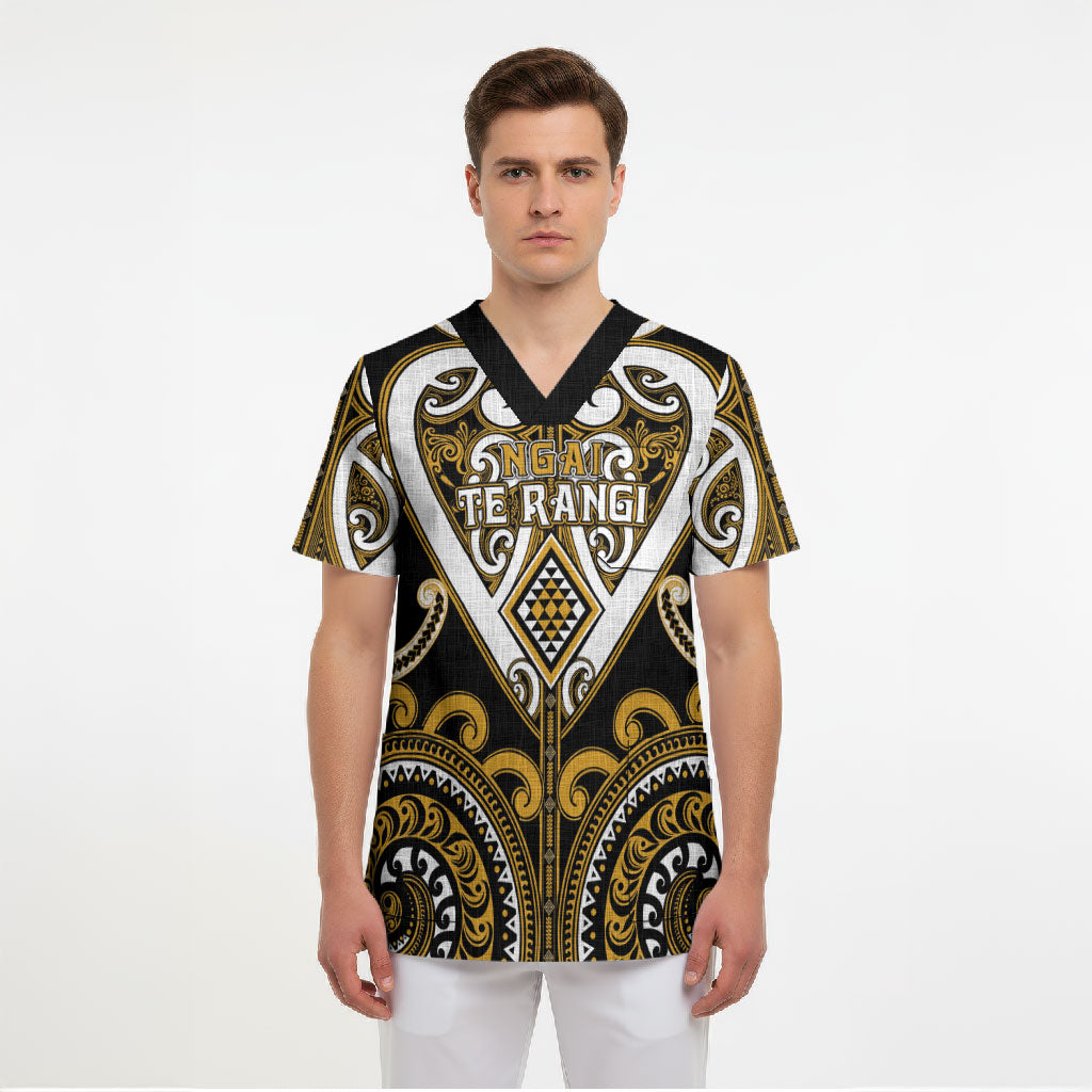 Custom Aotearoa Ngai Te Rangi Scrub Top Maori Tribal Pattern LT05 - Polynesian Pride