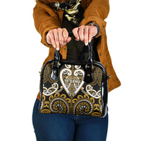 Aotearoa Ngai Te Rangi Shoulder Handbag Maori Tribal Pattern LT05 One Size Gold - Polynesian Pride