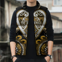 Custom Aotearoa Ngai Te Rangi Sleeveless Puffer Jacket Maori Tribal Pattern LT05 - Polynesian Pride