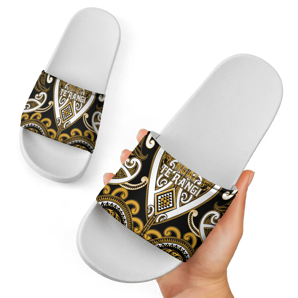 Aotearoa Ngai Te Rangi Slide Sandals Maori Tribal Pattern LT05 - Polynesian Pride