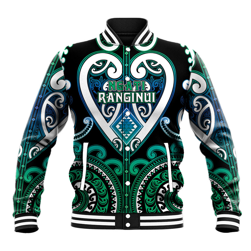 Custom Aotearoa Ngati Ranginui Baseball Jacket Maori Tribal Pattern LT05 Unisex Cyan - Polynesian Pride