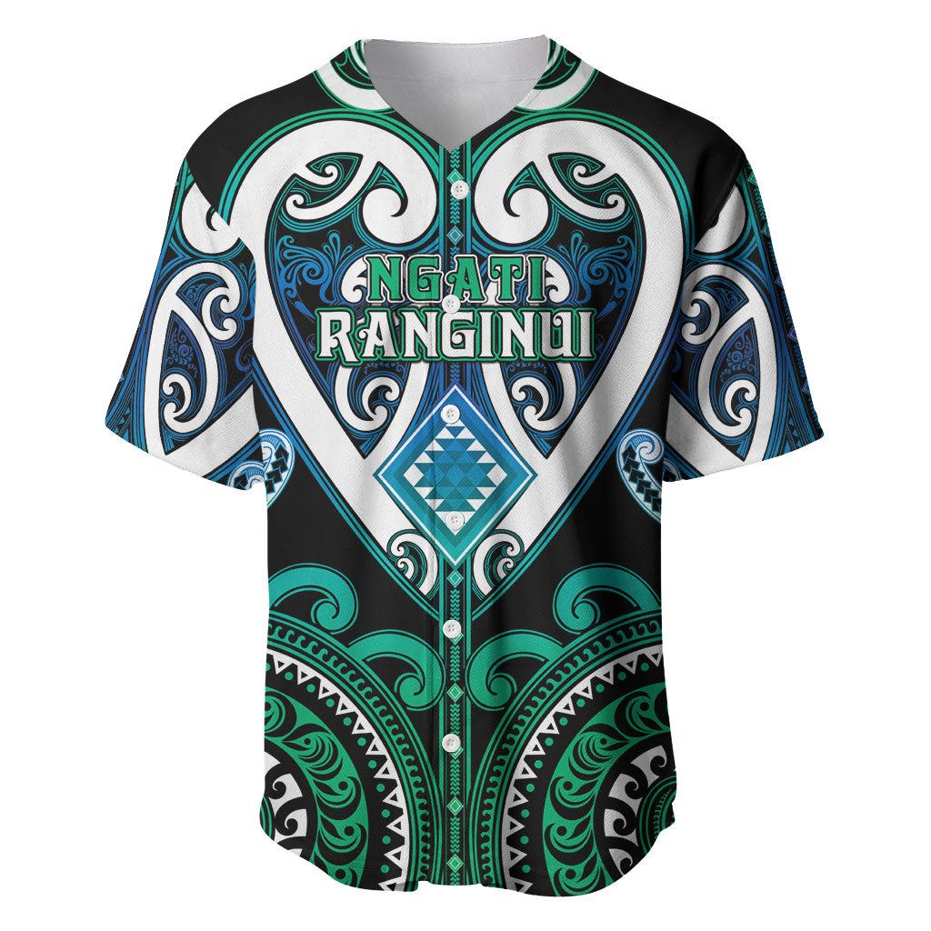 Custom Aotearoa Ngati Ranginui Baseball Jersey Maori Tribal Pattern LT05 Cyan - Polynesian Pride