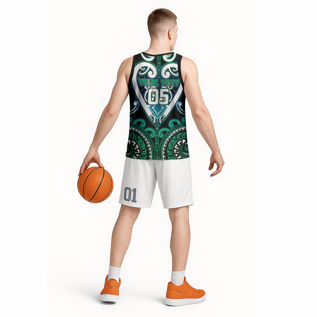 Custom Aotearoa Ngati Ranginui Basketball Jersey Maori Tribal Pattern LT05 - Polynesian Pride