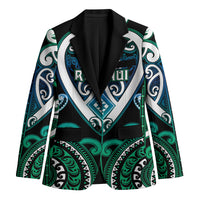 Custom Aotearoa Ngati Ranginui Blazer Maori Tribal Pattern LT05 Unisex Cyan - Polynesian Pride