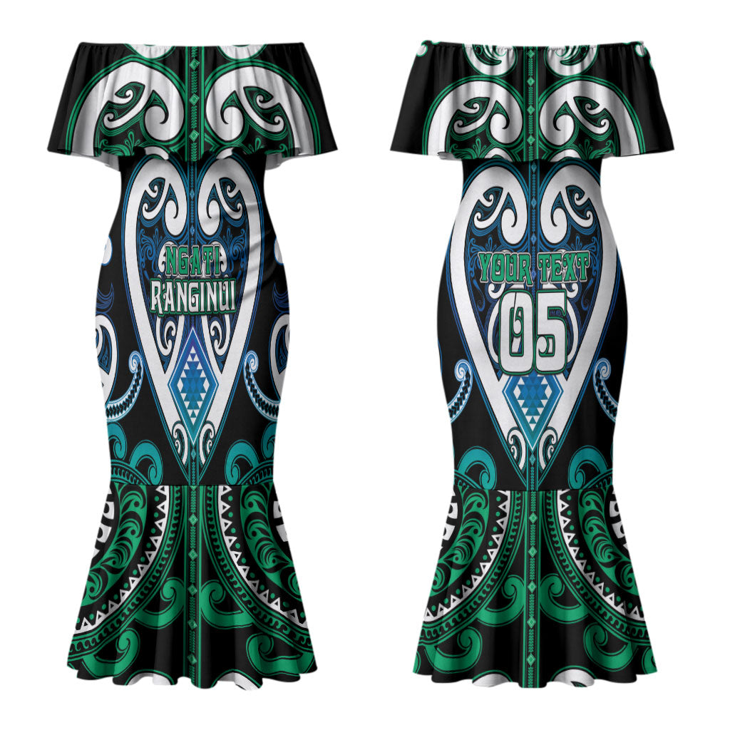 Custom Aotearoa Ngati Ranginui Couples Matching Mermaid Dress and Hawaiian Shirt Maori Tribal Pattern LT05 - Polynesian Pride