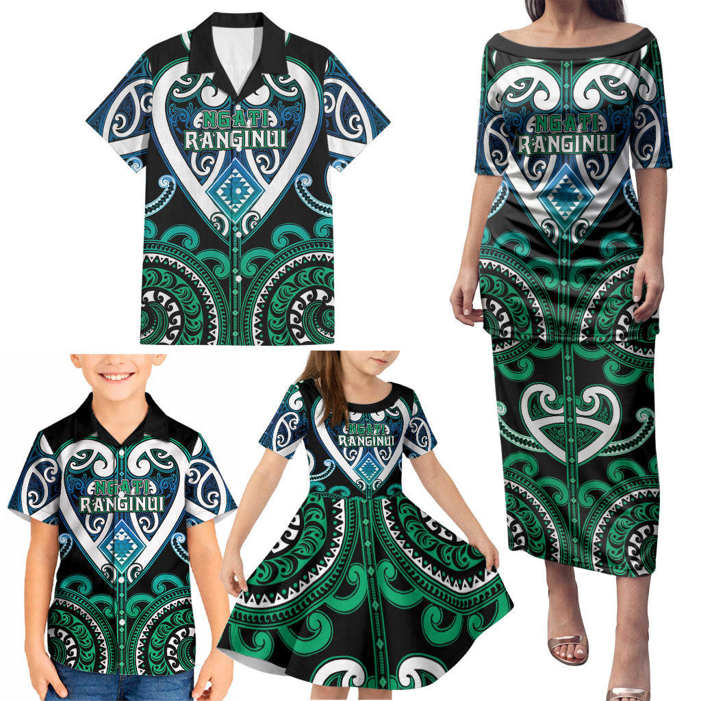 Custom Aotearoa Ngati Ranginui Family Matching Puletasi and Hawaiian Shirt Maori Tribal Pattern LT05 - Polynesian Pride