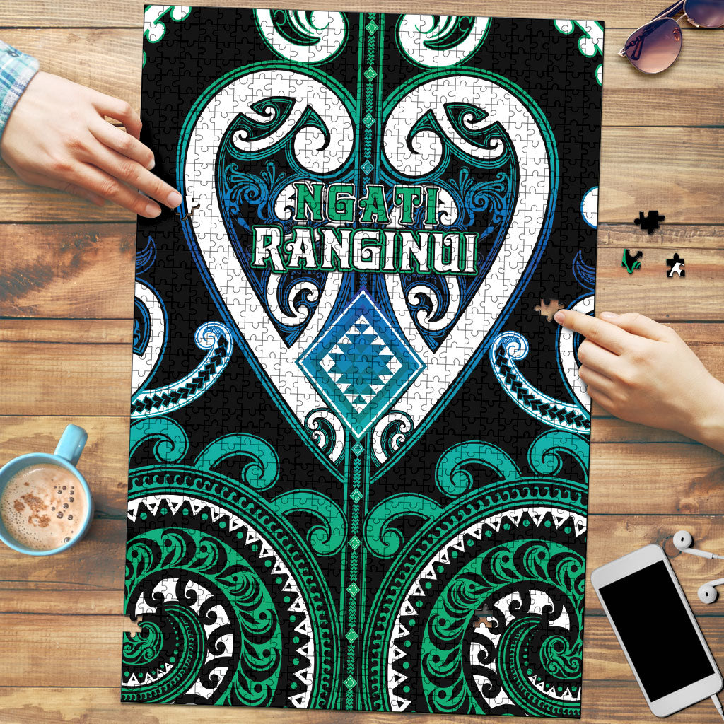 Aotearoa Ngati Ranginui Puzzle Maori Tribal Pattern LT05 Cyan - Polynesian Pride