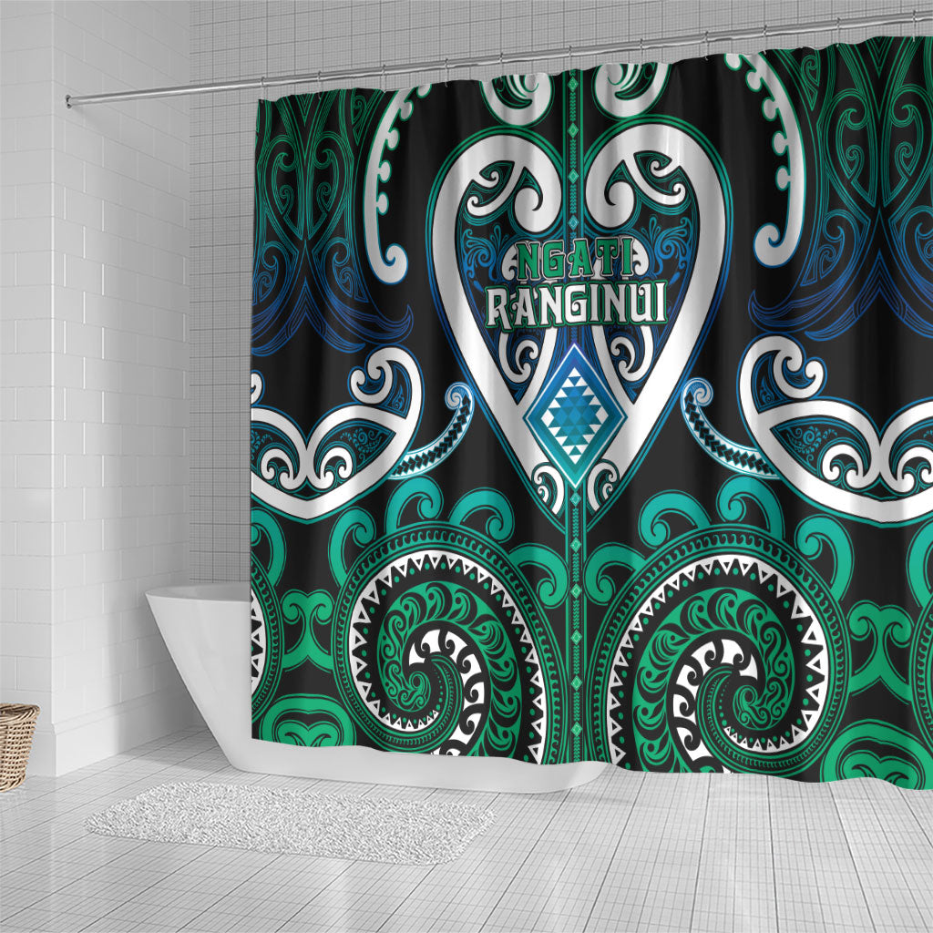 Aotearoa Ngati Ranginui Shower Curtain Maori Tribal Pattern LT05 - Polynesian Pride