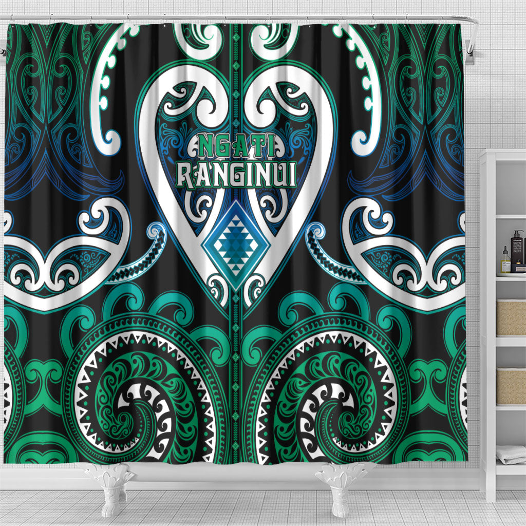 Aotearoa Ngati Ranginui Shower Curtain Maori Tribal Pattern LT05 - Polynesian Pride