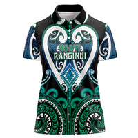 Custom Aotearoa Ngati Ranginui Women Polo Shirt Maori Tribal Pattern LT05 Female Cyan - Polynesian Pride