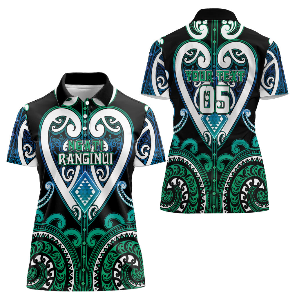Custom Aotearoa Ngati Ranginui Women Polo Shirt Maori Tribal Pattern LT05 - Polynesian Pride