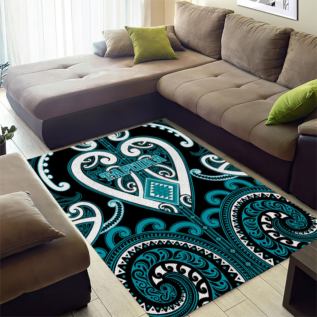 Aotearoa Tapuika Area Rug Maori Tribal Pattern LT05 - Polynesian Pride