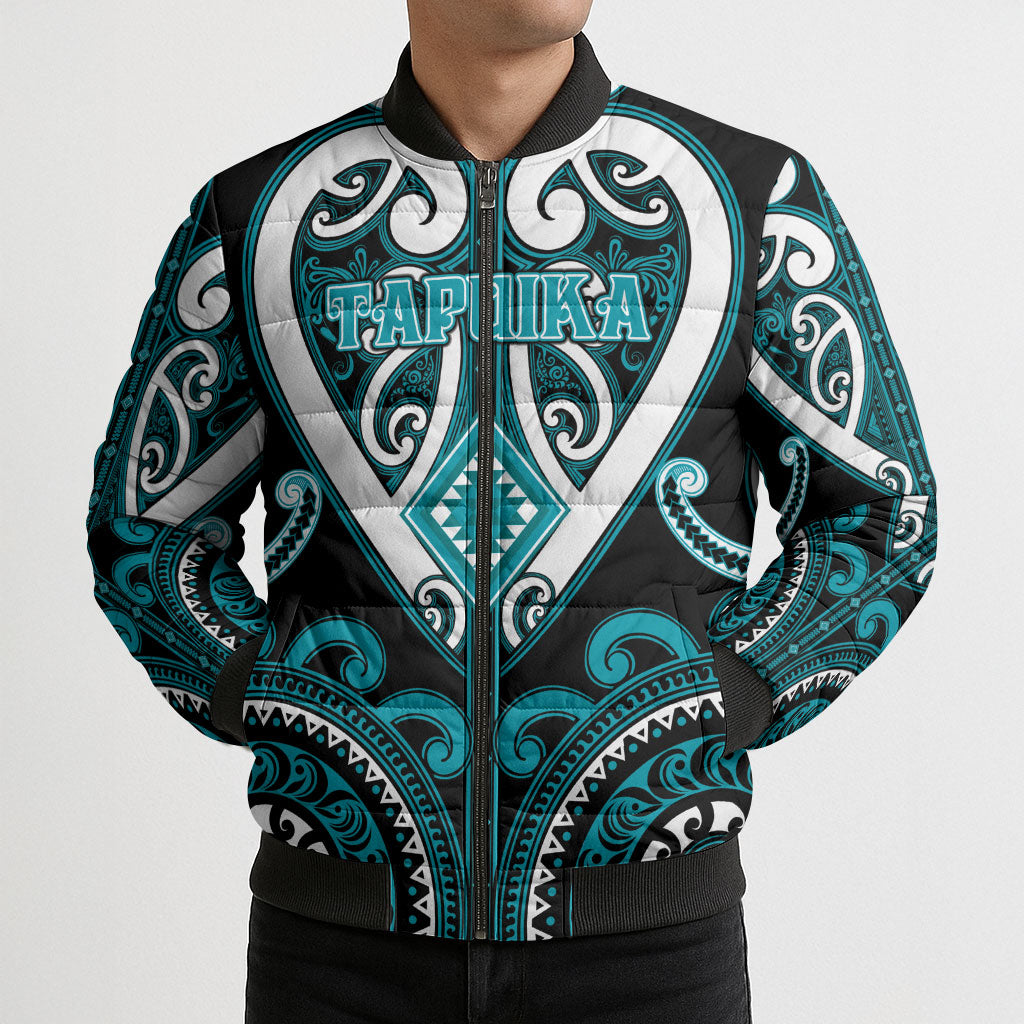 Custom Aotearoa Tapuika Bomber Puffer Jacket Maori Tribal Pattern LT05 - Polynesian Pride