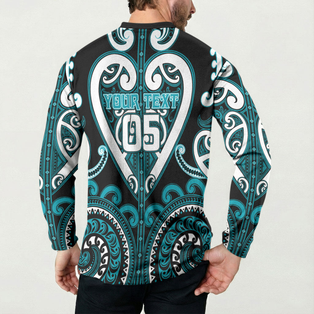 Custom Aotearoa Tapuika Button Sweatshirt Maori Tribal Pattern LT05 - Polynesian Pride