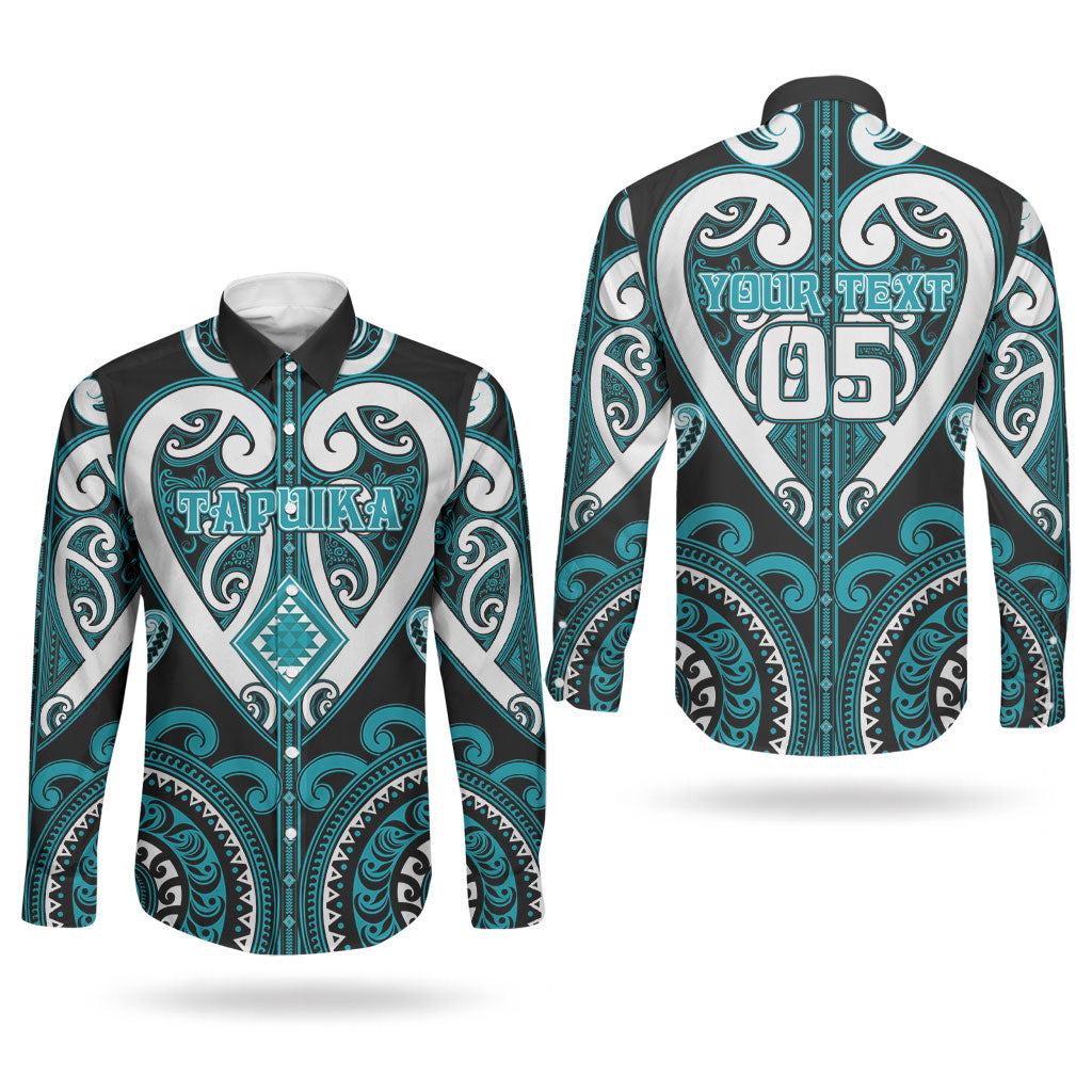Custom Aotearoa Tapuika Couples Matching Mermaid Dress and Long Sleeve Button Shirt Maori Tribal Pattern LT05 - Polynesian Pride