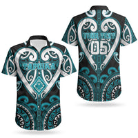 Custom Aotearoa Tapuika Couples Matching Off Shoulder Short Dress and Hawaiian Shirt Maori Tribal Pattern LT05 - Polynesian Pride