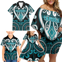 Custom Aotearoa Tapuika Family Matching Off Shoulder Short Dress and Hawaiian Shirt Maori Tribal Pattern LT05 - Polynesian Pride
