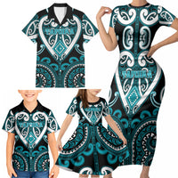 Custom Aotearoa Tapuika Family Matching Short Sleeve Bodycon Dress and Hawaiian Shirt Maori Tribal Pattern LT05 - Polynesian Pride
