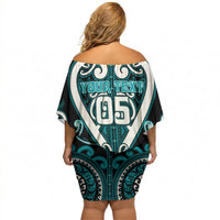 Custom Aotearoa Tapuika Off Shoulder Short Dress Maori Tribal Pattern LT05 - Polynesian Pride