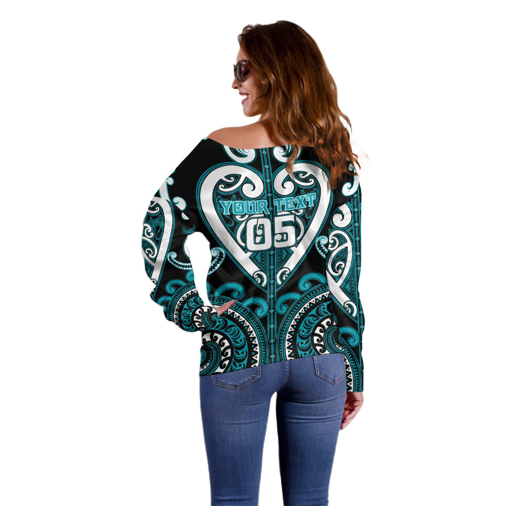 Custom Aotearoa Tapuika Off Shoulder Sweater Maori Tribal Pattern LT05 - Polynesian Pride
