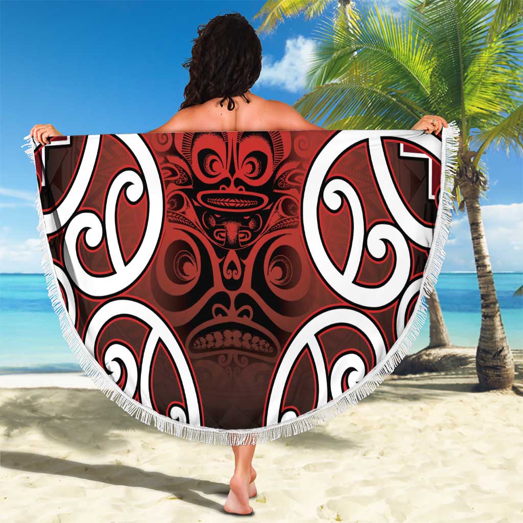 Aotearoa Mana Motuhake Beach Blanket Poutama With Maori Pattern - Polynesian Pride
