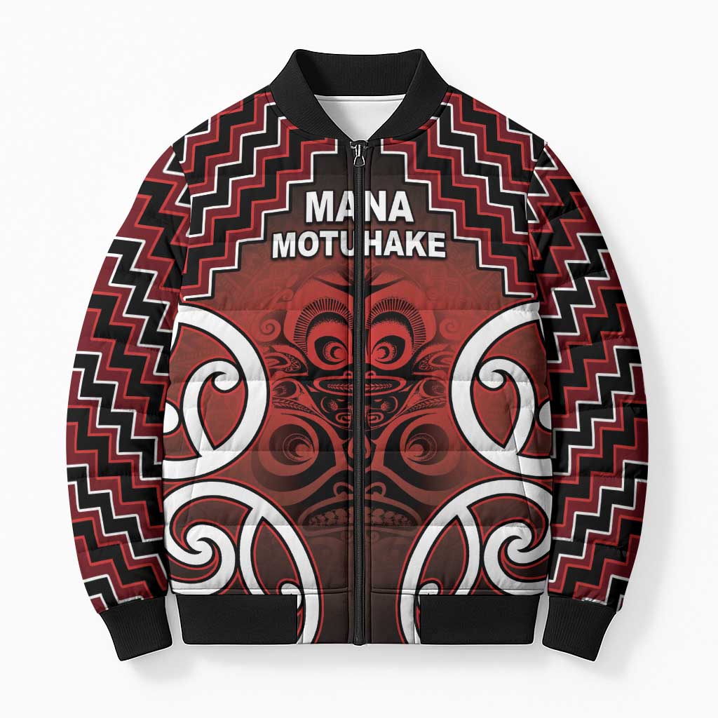 Personalised Aotearoa Mana Motuhake Bomber Puffer Jacket Poutama With Maori Pattern - Polynesian Pride