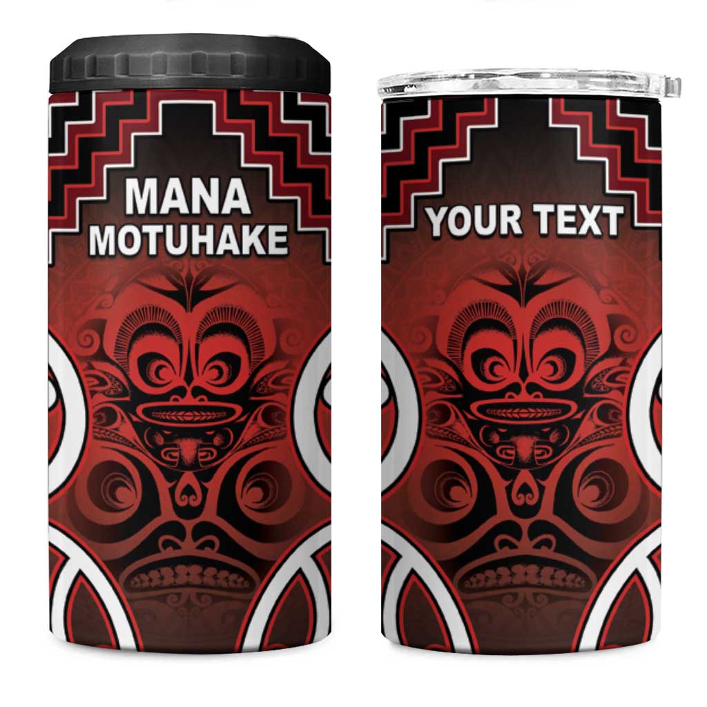 Personalised Aotearoa Mana Motuhake 4 in 1 Can Cooler Tumbler Poutama With Maori Pattern - Polynesian Pride