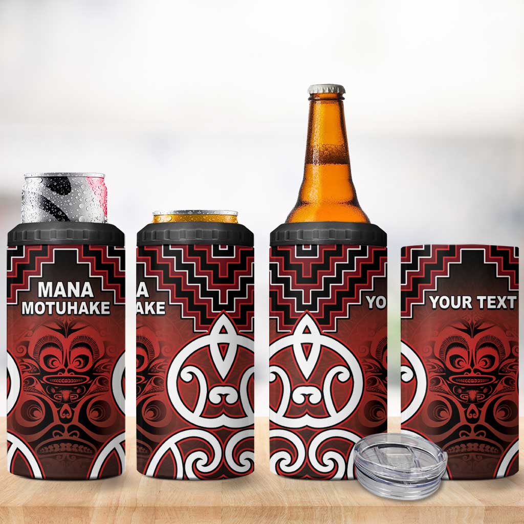 Personalised Aotearoa Mana Motuhake 4 in 1 Can Cooler Tumbler Poutama With Maori Pattern - Polynesian Pride