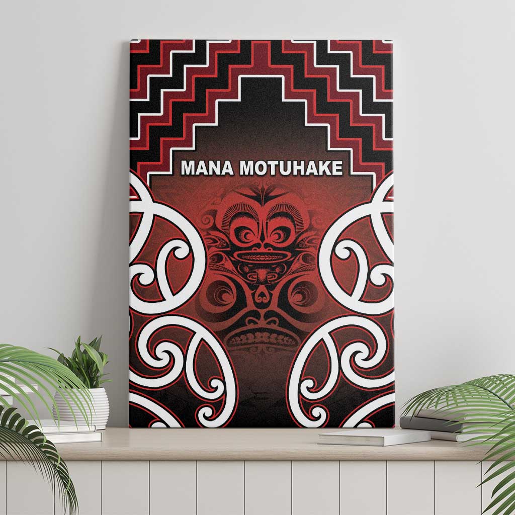 Aotearoa Mana Motuhake Canvas Wall Art Poutama With Maori Pattern - Polynesian Pride