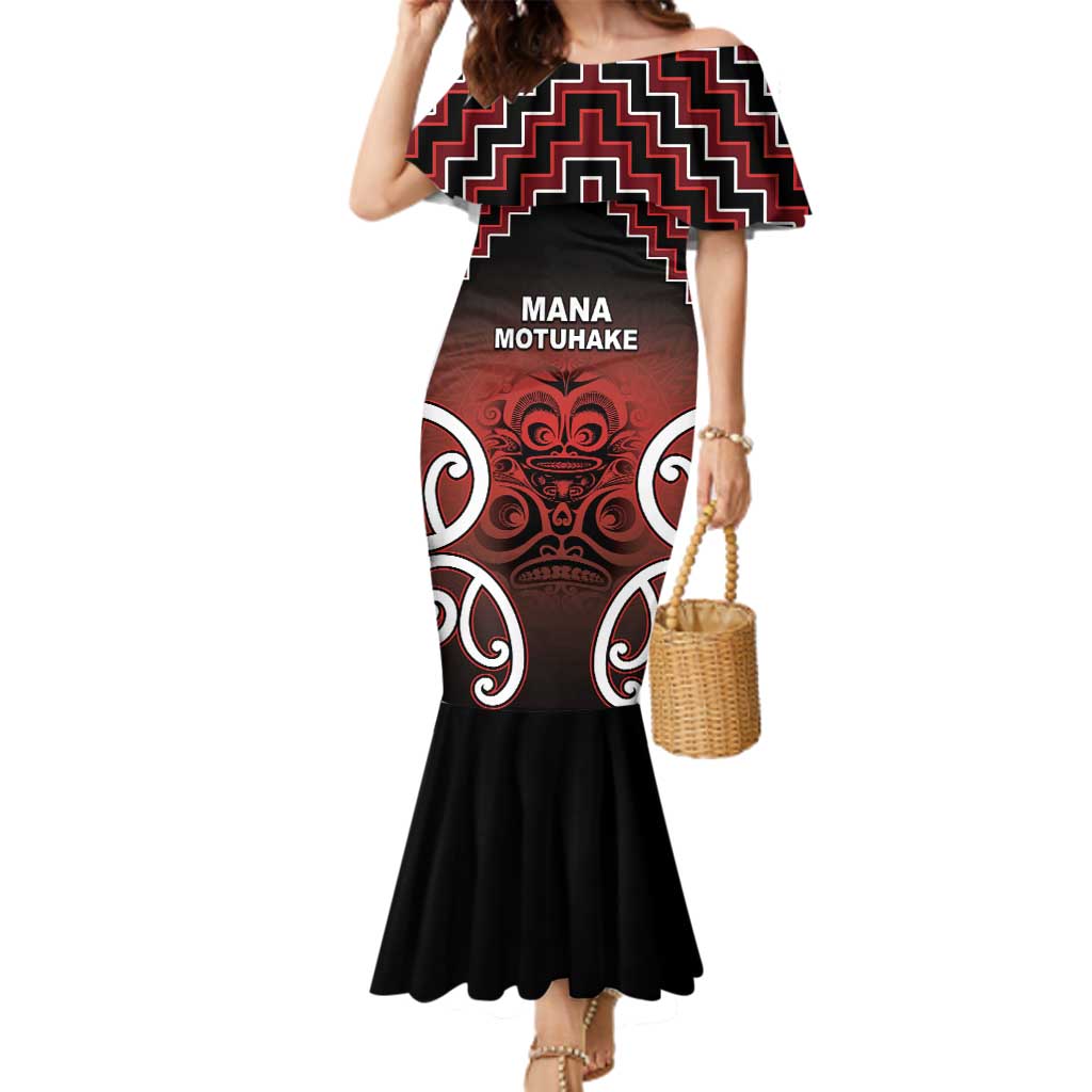 Personalised Aotearoa Mana Motuhake Family Matching Mermaid Dress and Hawaiian Shirt Poutama With Maori Pattern - Polynesian Pride