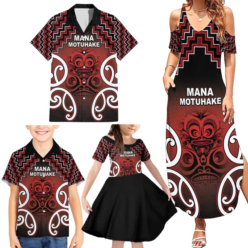 Personalised Aotearoa Mana Motuhake Family Matching Summer Maxi Dress and Hawaiian Shirt Poutama With Maori Pattern - Polynesian Pride