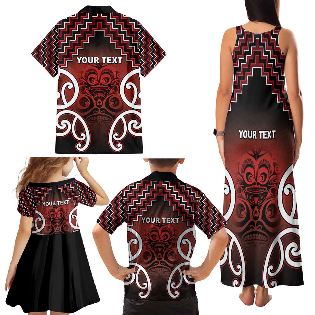 Personalised Aotearoa Mana Motuhake Family Matching Tank Maxi Dress and Hawaiian Shirt Poutama With Maori Pattern - Polynesian Pride