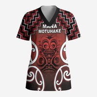 Personalised Aotearoa Mana Motuhake Scrub Top Poutama With Maori Pattern - Polynesian Pride