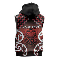 Personalised Aotearoa Mana Motuhake Sleeveless Hoodie Poutama With Maori Pattern - Polynesian Pride
