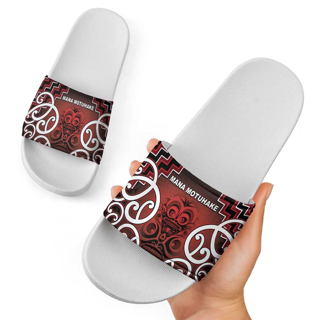 Aotearoa Mana Motuhake Slide Sandals Poutama With Maori Pattern LT05 - Polynesian Pride