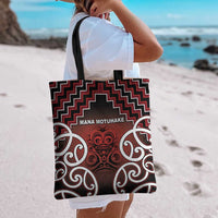 Aotearoa Mana Motuhake Tote Bag Poutama With Maori Pattern - Polynesian Pride