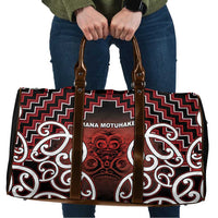 Aotearoa Mana Motuhake Travel Bag Poutama With Maori Pattern - Polynesian Pride