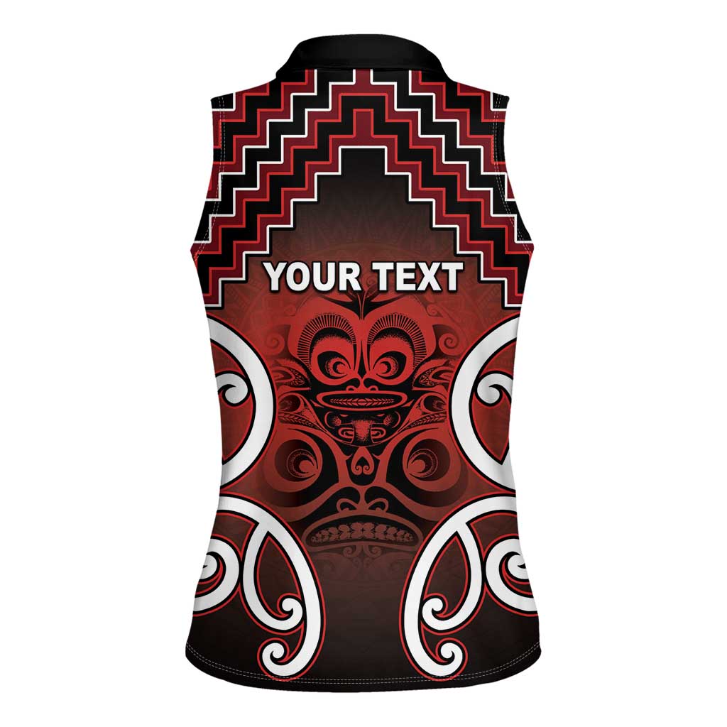 Personalised Aotearoa Mana Motuhake Women Sleeveless Polo Shirt Poutama With Maori Pattern - Polynesian Pride