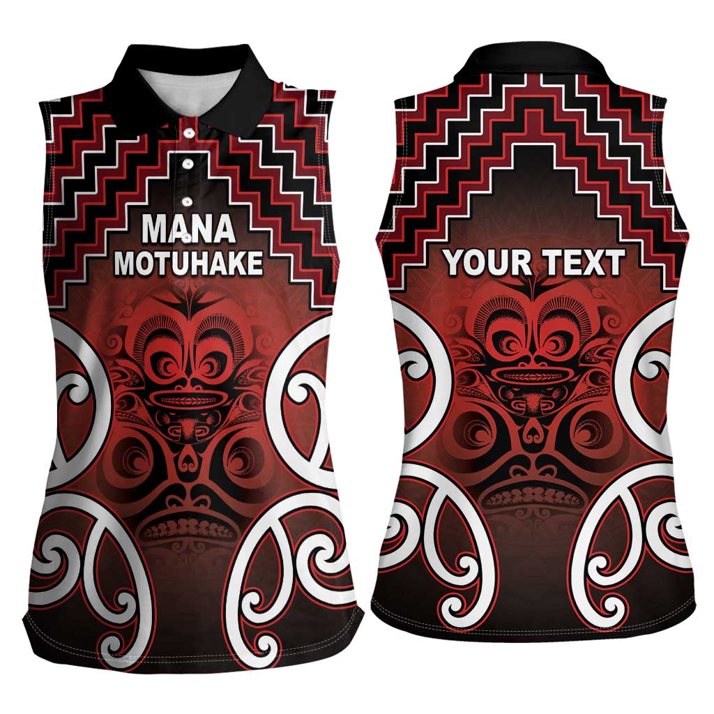 Personalised Aotearoa Mana Motuhake Women Sleeveless Polo Shirt Poutama With Maori Pattern - Polynesian Pride